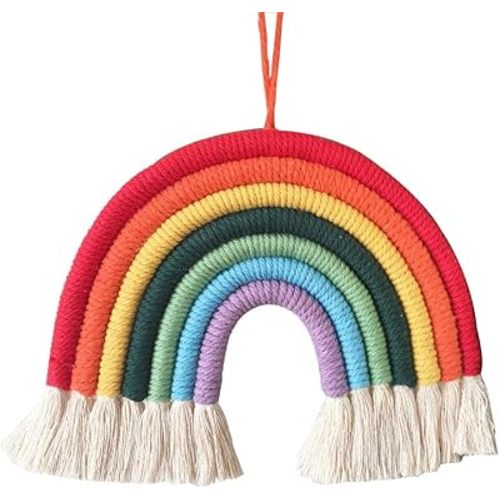WEISIPU Colorful Rainbow Wall Decor - Handmade Weaving Ornament Pendant Decoration Wall Decor Hanging Home Decoration (Deep Green)…