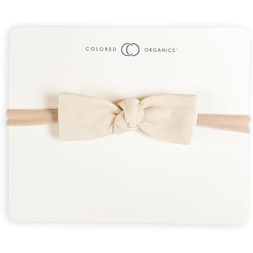 Organic Cotton Dainty Bow Headband - Natural | Colored Organics Baby