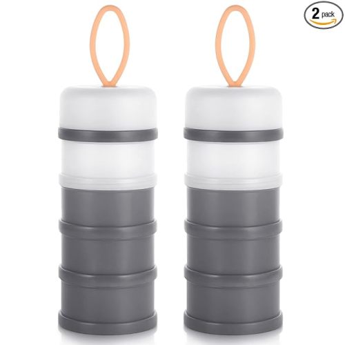 Accmor 2 Pack Baby Formula Dispenser On The Go, Stackable Formula Dispenser Formula Container to Go, Non-Spill Portable Milk Powder Kids Snack Storage Container, BPA Free
