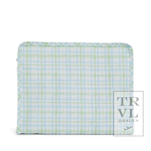 Roadie Large - Classic Plaid Green Zip Pouch – The Silly Goose Children’s Shop