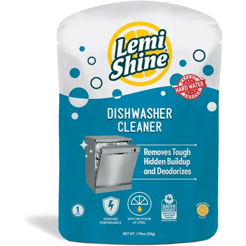 Lemi Shine Natural Dishwasher Cleaner - Dishwasher Cleaner and Deodorizer Powered by Citric Acid and a Natural Fresh Lemon Scent (1 Count)