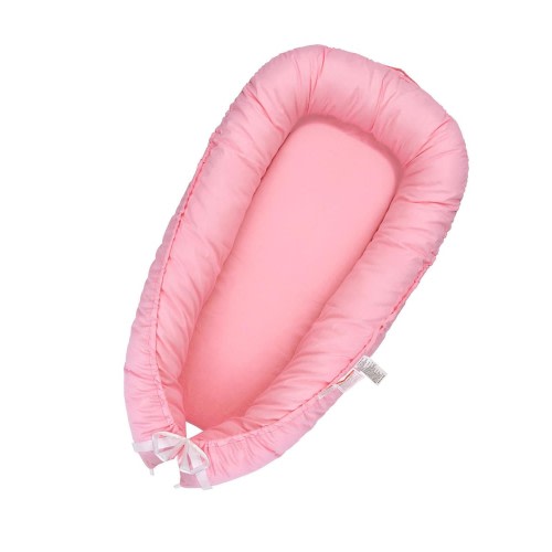 QUDWFOHY Baby Lounger for Newborn, 100% Cotton Soft Breathable Lounger for Baby 0-24 Months, Portable Baby Nest Cover for Baby Girls & Boys, Co Sleeper for Baby in Bed, Babies Essentials Gifts(Pink)