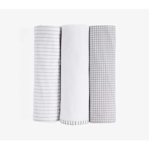 Gingham Flannel Swaddle Set