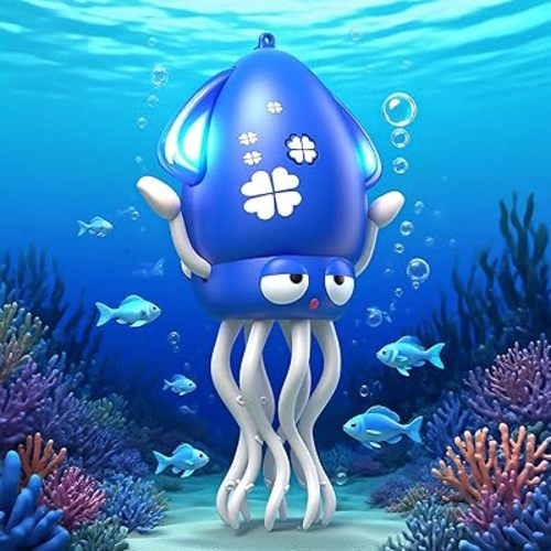 Electric Dancing Octopus Toy with Led Light and Music, Kids Electric Crawling Octopus Tummy Time Toy, Rechargeable Interactive Sensory Toys, for Christmas Birthday Gift (Blue)