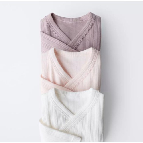 0-6 MONTHS/ THREE-PACK OF LONG SLEEVE BODYSUITS WITH KIMONO COLLAR - Pink | ZARA United States