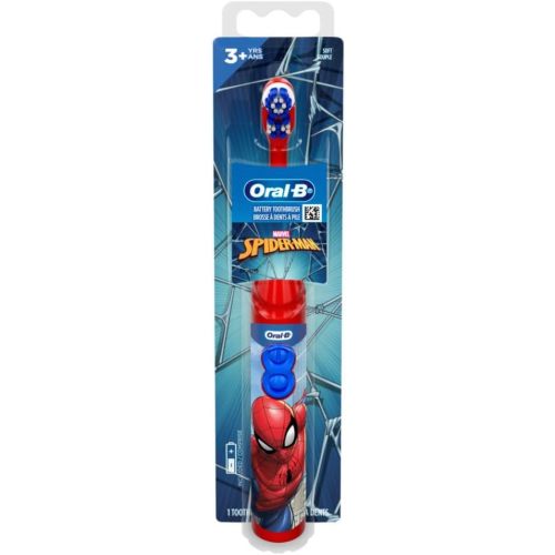 Oral-B Kid's Battery Toothbrush Featuring Marvel's Spiderman, Soft Bristles, for Kids 3+