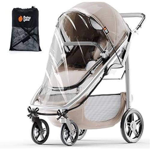 Baby Uma Universal Stroller Rain Cover - 100% Waterproof PEVA Stroller Cover for Rain, Snow & Wind Protection, Stroller Accessories (+ Travel Bag)