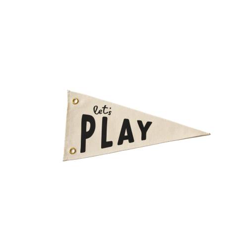 Kids Room Canvas Pennant | Let's Play Wall Decor | Nursery Decor | Flag Banner