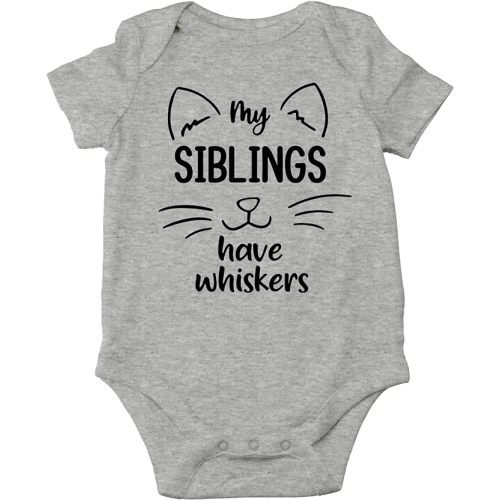 AW Fashions My Siblings Have Whiskers Baby Bodysuit Funny Cute Infant Outfit Romper Clothing Boys Girls