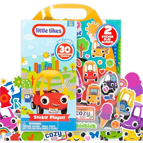 Repositionable Little Tikes Sticker Playset – Car & Truck Stickers for Kids Ages 3+