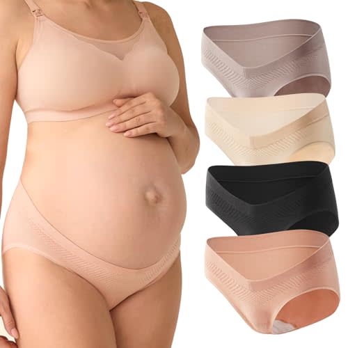 Momcozy Maternity Underwear Seamless, Pregnancy Postpartum Panties Under Bump Maternity Underwear