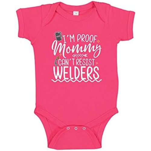 I'm Proof Mommy Can't Resist Welders Baby Bodysuit One Piece or Toddler Shirt Funny Welder Dad Gift