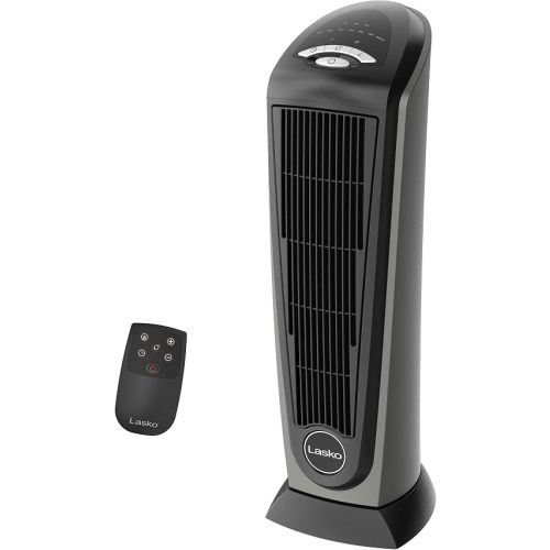 Lasko 1500W Ceramic Tower Space Heater with Remote, Thermostat, Timer & Widespread Oscillation, Portable Electric Heater for Indoor Use, Bedroom & Living Room, 751320