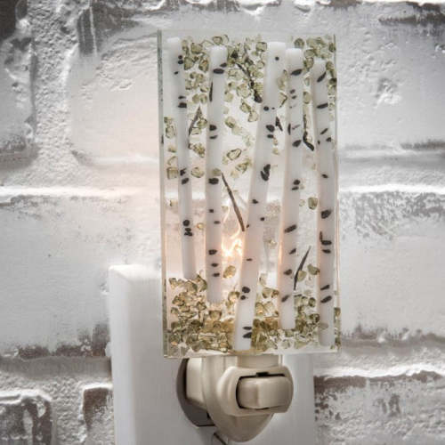 Green Aspen Tree Night Light Fused Glass | NTL 189-2