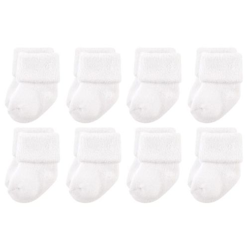 Luvable Friends Baby Unisex Newborn and Baby Terry Socks, White
