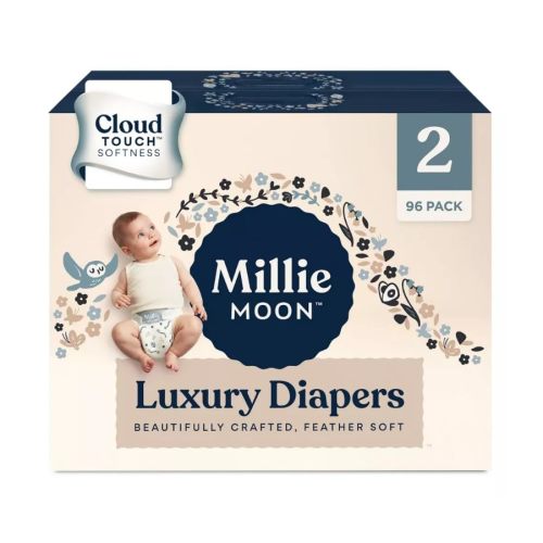 Millie Moon Luxury Diapers (Size-2 and Count-96) Diaper Weight Range: 10 to 18 lbs
