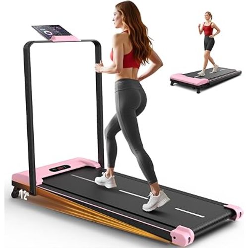 ANCHEER Treadmill with 12%/15% Incline, Folding Walking Pad with Handle Bar, 320-450lb Capacity Under Desk Foldable 3.5HP Treadmills for Home/Office/Gym,Installation-Free