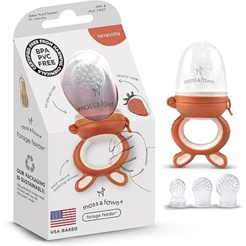 Moss and Fawn Forage Feeder, Silicone Frozen Breast Milk Popsicle & Baby Food Teether