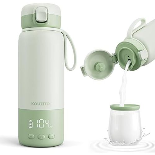 Portable Bottle Warmer for Travel, Portable Milk Warmer 12oz 2-Min Fast Heating, Travel Bottle Warmer On the Go with Long-Lasting Keep Warm Function