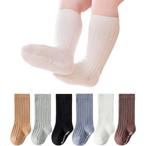 Toddler Knee High Socks Non Slip Anti Skid Baby Boy Girls Seamless Long Stockings