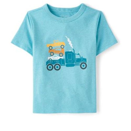 The Children's Place Toddler Boys Short Sleeve Pickup Truck Graphic Tee Blue 12-18 M