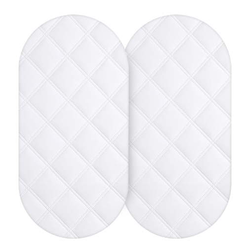 Yoofoss Baby Bassinet Mattress Protector for Boys and Girls 32X16in, Waterproof Crib Pad Cover for Hourglass/Oval