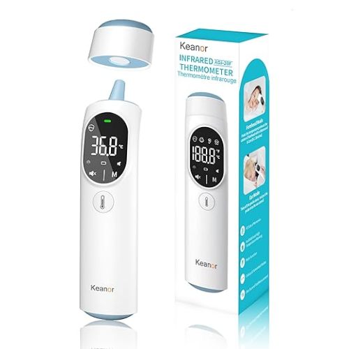 Thermometer Forehead and Ear Thermometer Digital Infrared Thermometer Baby Thermometer Accurate 1s Measure 40 Set Memory Mute Mode LED Screen for Adults Kids Fever Alarm with Storage Bag