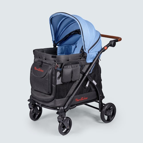 MJ01 2.0 Stroller Wagon with Removable Bassinet, Seat & Snack Tray | Blue