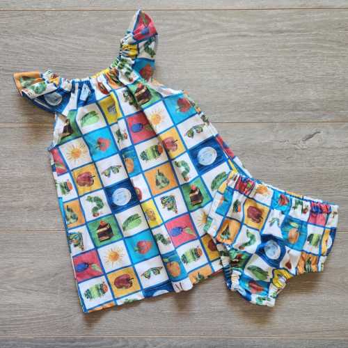 hungry caterpillar dress, colourful Romper, Summer Playsuit, Food Romper, 1st Birthday outfit, Hungry Caterpillar Romper,