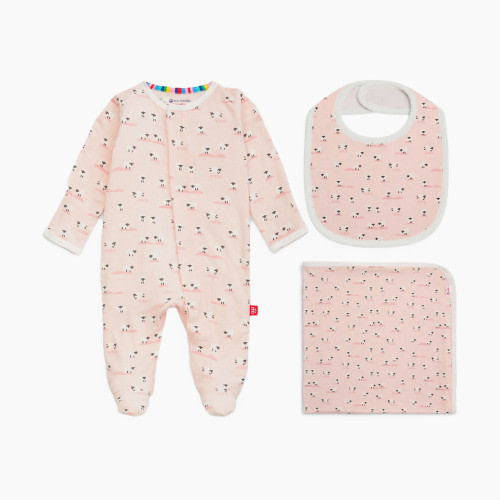 Magnetic Me Modal Magnetic 3 Piece Gift Set - Ba Ba Baby Pink, 0-3 M