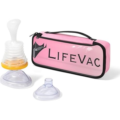 LifeVac Pink Travel Kit - Portable Suction Rescue Device, First Aid Kit for Kids and Adults, Portable Airway Suction Device for Children and Adults