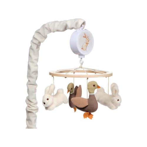 Lambs & Ivy Signature Bunny Hop Musical Baby Crib Mobile | Bambi Baby