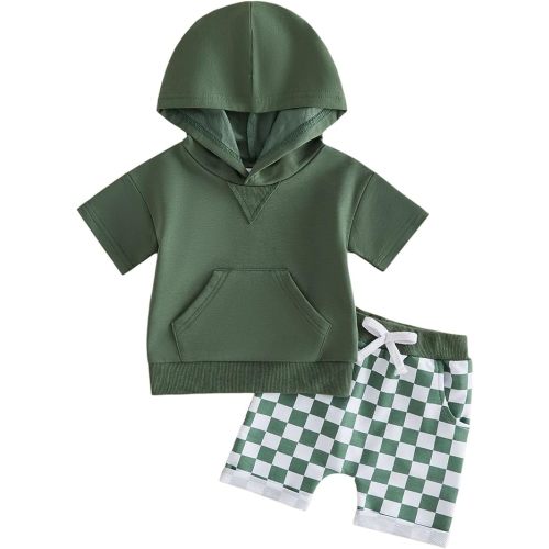Toddler Baby Boy Summer Hooded Outfit Funny Contrast Short Shirt Shorts Infant Clothes Summer 6 12 18 Months 2T 3T