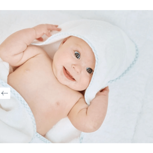 Baby Hooded Towel - Light Blue Gingham