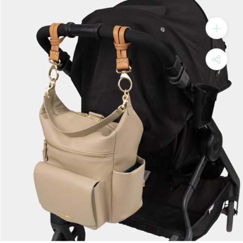 Peek-A-Boo Vegan Leather Convertible Hobo Backpack 2.0 in Taupe