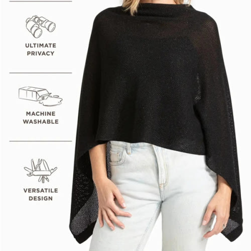 Black Cocoon Breathable Nursing Cover