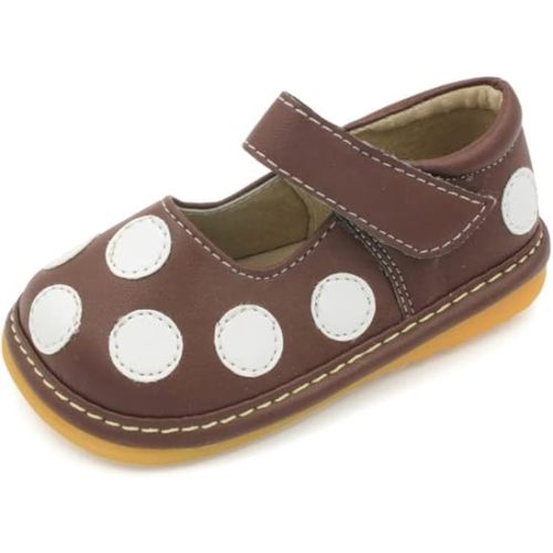 Little Mae's Boutique Mary Jane Squeaky Shoes for Toddler Girls, Ideal Walking Shoes with Removable Squeaker and Adjustable Strap - Soft Sole Shoes for Little Girls