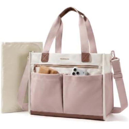mommore Canvas Diaper Bag Tote Stylish Mommy Baby Hospital Bag