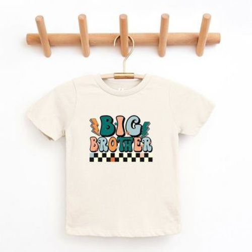 The Juniper Shop Big Brother Checkered Toddler Short Sleeve Tee