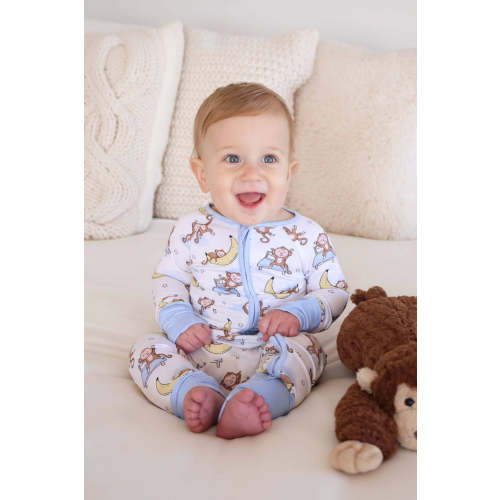 Monkey See, Monkey Snooze Convertible Zip Romper