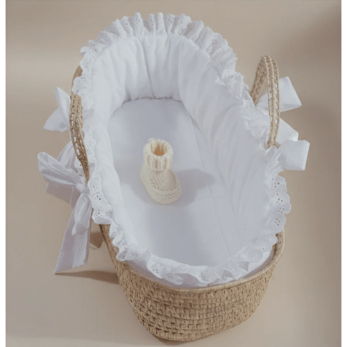 Traditional Eyelet Baby Moses Basket