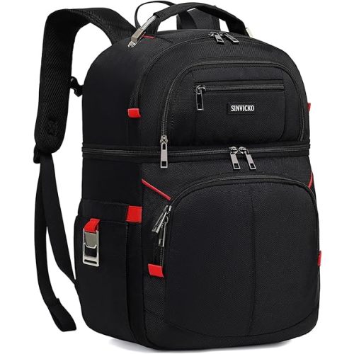 Insulated Cooler Backpack,Double Deck Leakproof Cooler Bag,Insulated Backpack Cooler Lunch Backpack for Men Women