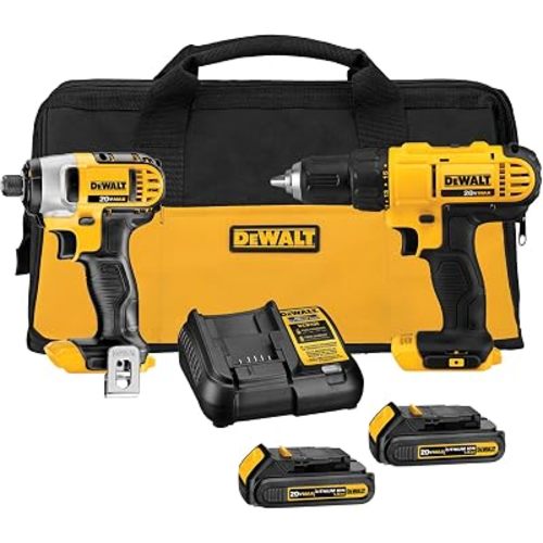 DEWALT Kit de combo de perforación inalámbrico de 20V MAX, 2-Herramienta (DCK240C2)