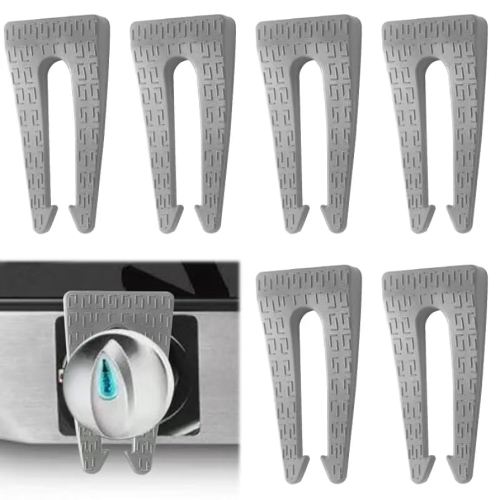 6 Pack Gas Stove Knob Locks, Silicone Oven Knob Safety Covers Baby Proof, Gas Stove Knob Covers for Baby and Pets Safety (Grey)