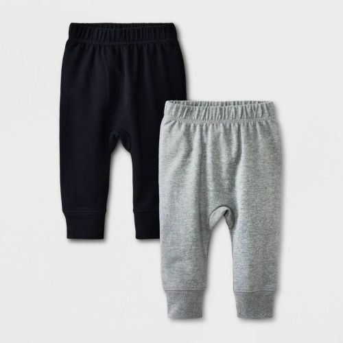Baby Boys' 2pk French Terry Jogger Pants Set - Cat & Jack™ Gray/Black
