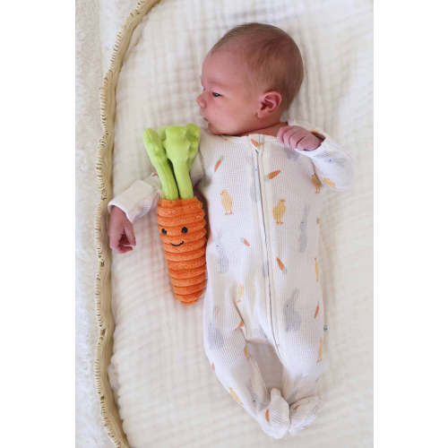 Sweet Peep Bamboo Waffle Zipper Footie