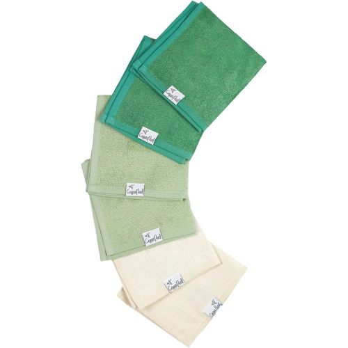 Copper Pearl 6 Ultra Soft Baby Bath Washcloths Premium Large Soft River (Blue/Brown/Green) 11" x 11" Towels