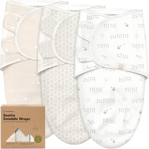 KeaBabies 3-Pack Organic Baby Swaddles for Newborns, Infant (0-6M)