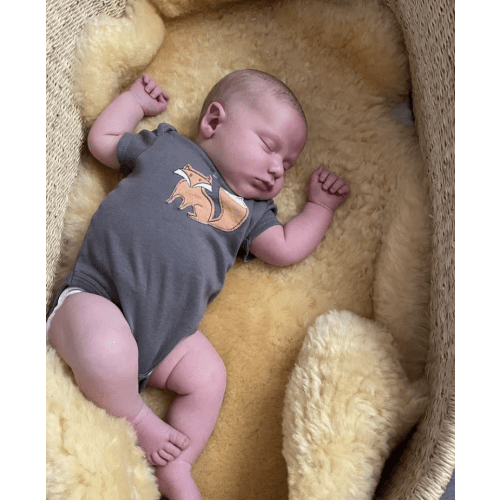 Sheepskin Throw for For Play and For Base of Stroller Bassinet in Winter