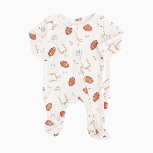 Caden Lane Zipper Footie - Tiny Touchdowns, 0-3 M